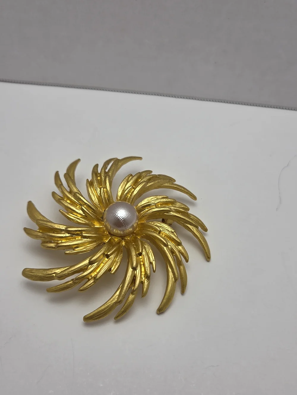 Gold and Red Floral Brooch Trio - Classic Gold & Red Accents